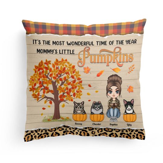 Discover It's The Most Wonderful Time Of The Year - Personalized Pillow - Fall Season Gift For Cat Mom, Cat Owner, Home Decor