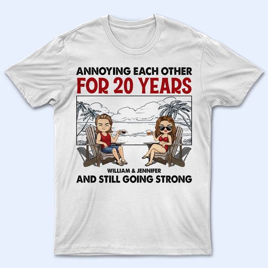 Discover Beach Couple Annoying Each Other And Still Going Strong - Gift For Couple - Personalized Unisex T Shirt