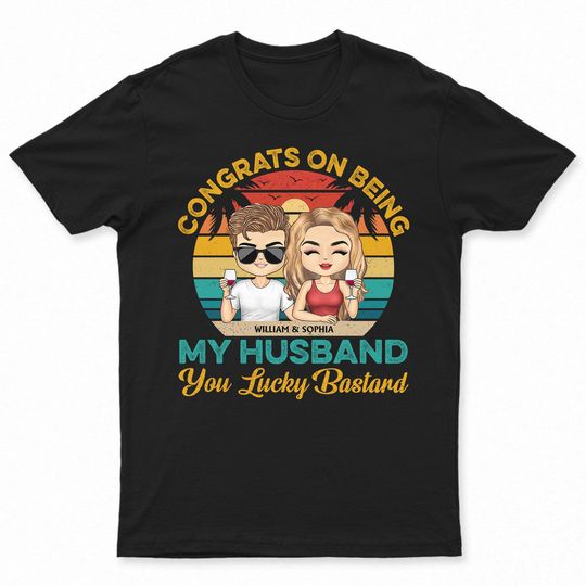 Discover Congrats On Being My Husband Chibi - Personalized Unisex T-Shirt