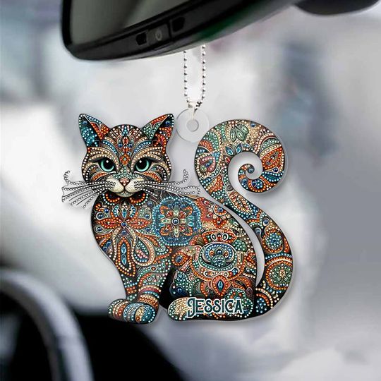 Discover Beautiful Cat - Personalized Cat Acrylic Car Hanger