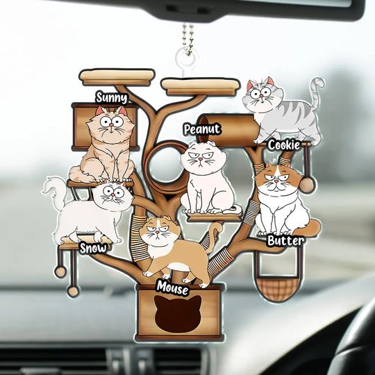 Discover Cat Tower - Personalized Acrylic Car Hanger