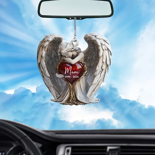 Discover On Angels Wings - Personalized Memorial Acrylic Car Hanger