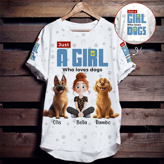 Discover Just A Girl Who Loves Dogs - Personalized 3D Shirt
