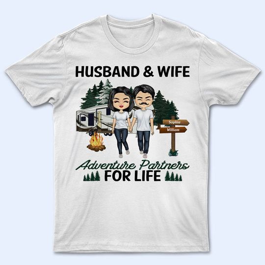 Discover Husband And Wife Adventure Partners For Life - Gift For Couple - Personalized Unisex T-Shirt