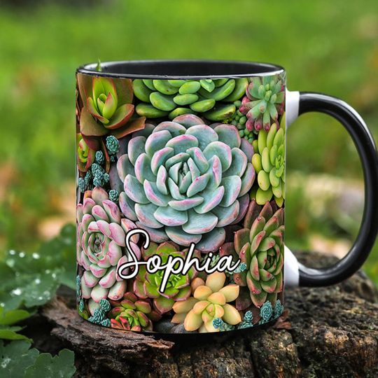 Discover Beautiful Cactus Succulents Plants - Personalized Cactus Accent Mug