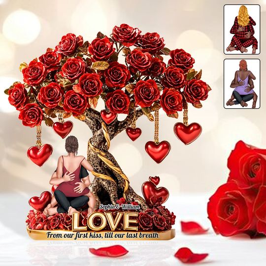 Discover Tree of Love - Personalized Couple Custom Shaped Acrylic Plaque