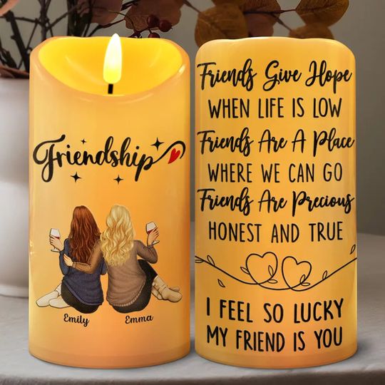 Discover I Feel So Lucky My Friend Is You - Personalized LED Candle
