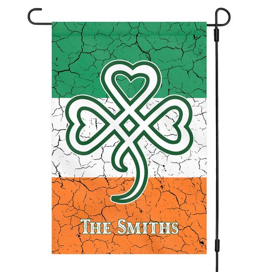Discover Shamrock Irish Flag Personalized Garden Flag, Patrick's Day Gift