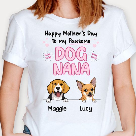Discover Pawsome Dog Mom Dog Dad Custom Title, Personalized T-Shirt, Gift For Dog Lovers