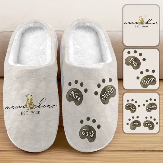 Discover Mama Bear Est. - Personalized Mother Slippers