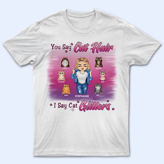 Discover Cat Mom It's Cat Glitters - Cat Lovers Gift - Personalized Unisex T-Shirt