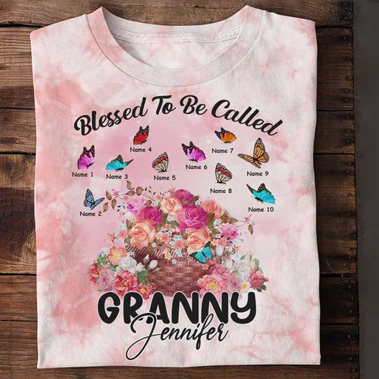 Discover Blessed To Be Called Granny - Gift For Grandma, Personalized 3D T-Shirt
