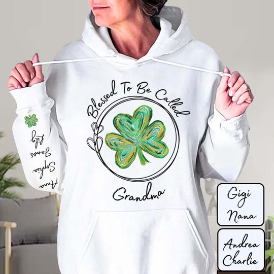 Discover Blessed To Be Called Grandma - Personalized Patrick's Day 3D Hoodie