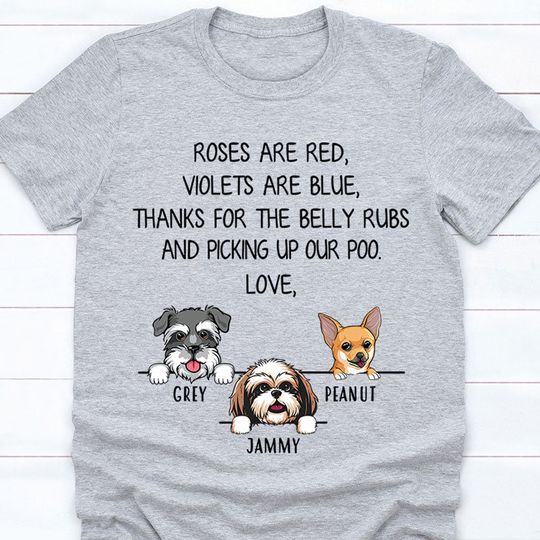 Discover Roses are Red, Funny Dogs Personalized T-Shirt, Gifts for Dog Lovers