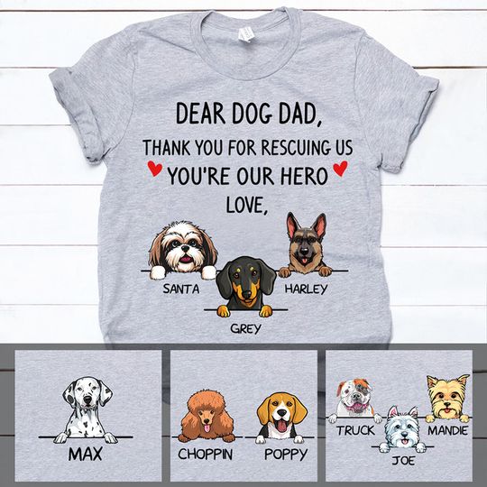 Discover Thank You For Rescuing Me, Personalized Dog T-Shirt, Gifts for Dog Lovers