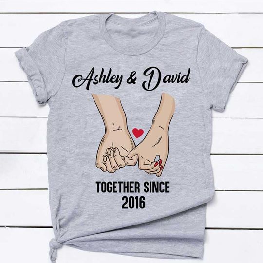 Discover Couple Together Since Anniversary Gift For Her Gift For Him Personalized Unisex T-Shirt