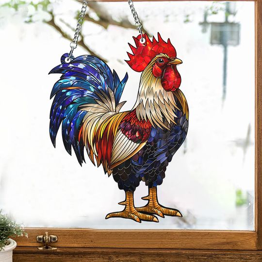 Discover Rooster Suncatcher Ornament Gift For Chicken Lover