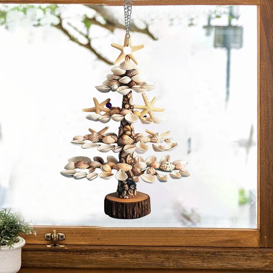 Discover Shells Suncatcher Ornament Gift For Nautical Beach Ocean Lover