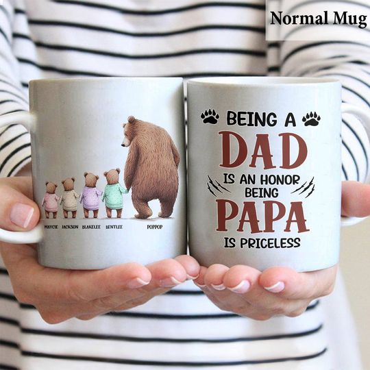 Discover Priceless Papa Bear - Personalized Father's Day Grandpa Mug