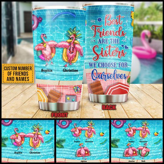 Discover Swimming Flamingo Bestie Choose For Ourselves Personalized Tumbler
