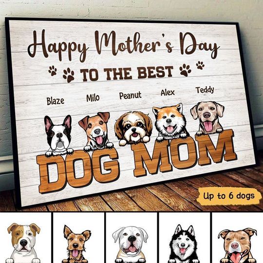 Discover Happy Mother‘s Day Dog Mom Personalized Poster