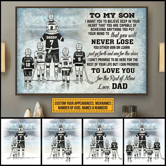Discover Personalized Hockey Dad And Child Never Lose Personalized Poster