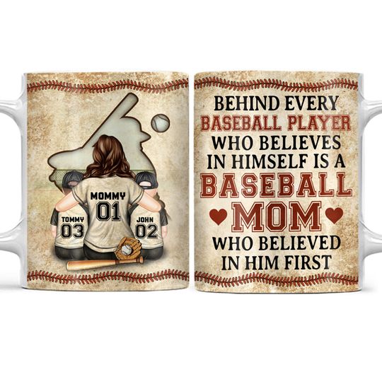 Discover Baseball Mom Behind Every Baseball Player - Gift For Mother - Personalized Mug