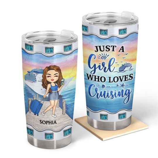 Discover Just A Girl Boy Who Loves Cruising - Gift For Traveling Lovers - Personalized Tumbler
