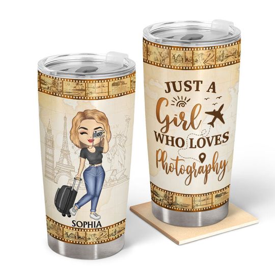 Discover Just A Girl Boy Who Loves Travel Photography - Gift For Traveling Lovers - Personalized Tumbler