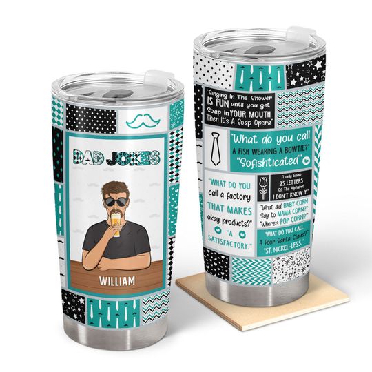 Discover Father Dad Jokes - Gift For Father - Personalized Tumbler