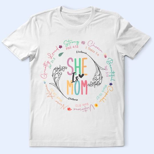 Discover She Is Mom Strong Chosen Beautiful Capable Victorious - Personalized Unisex T-Shirt