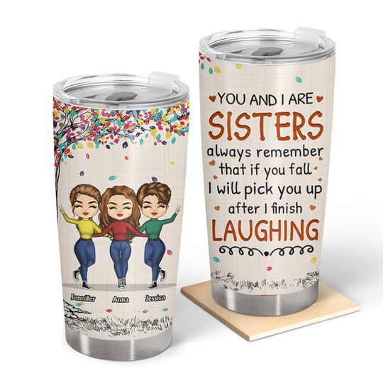 Discover Autumn Sibling After I Finish Laughing - Personalized Tumbler