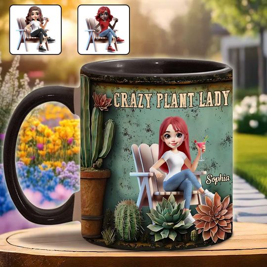 Discover Crazy Plant Lady - Personalized Gardening Accent Mug