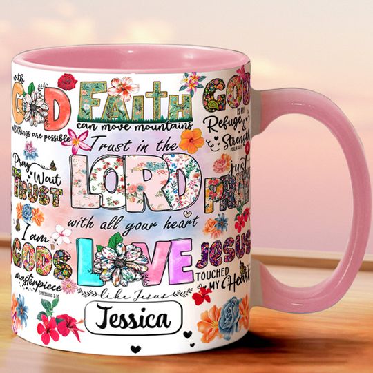 Discover Pray Wait Trust - Personalized Christian Accent Mug