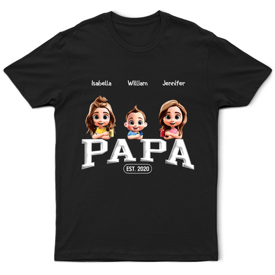 Discover Dad Grandpa Since 3D Effect Crossed Arms - Personalized Unisex T-Shirt