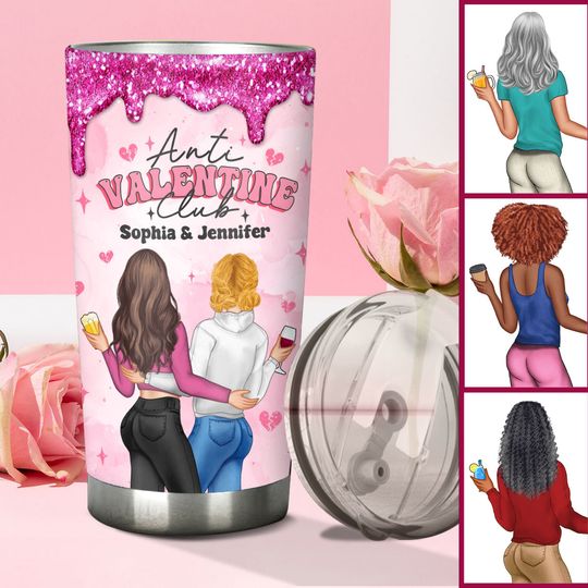 Discover Anti Valentine Club - Personalized Bestie Tumbler