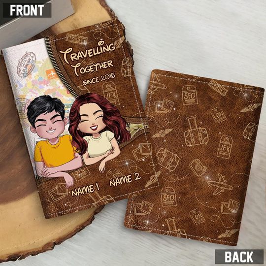 Discover Travelling Together Since - Personalized Travelling Passport Cover