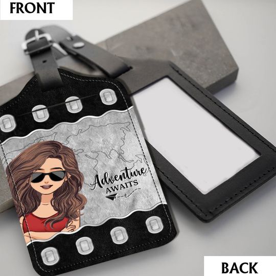 Discover It's Time For New Adventure - Travelling Gift - Personalized Leather Luggage Tag