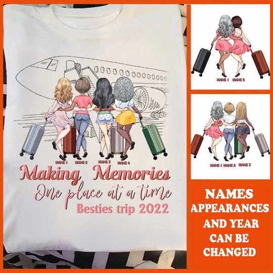Discover Besties Trip Apparently We're Trouble When We're Together - Personalized Travelling Unisex T-Shirt