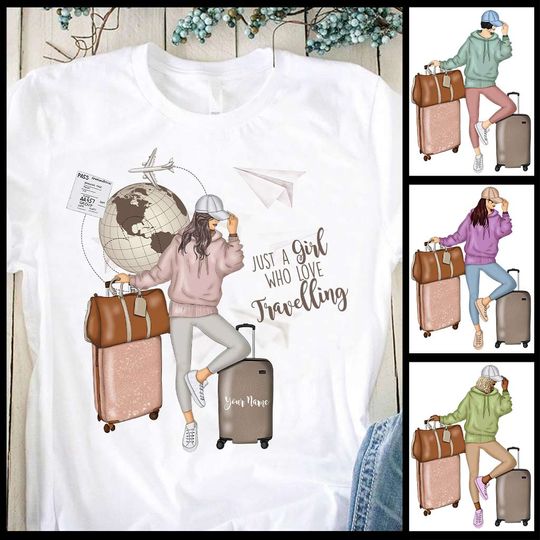 Discover Just A Girl Who Loves Travelling - Personalized Unisex T-Shirt