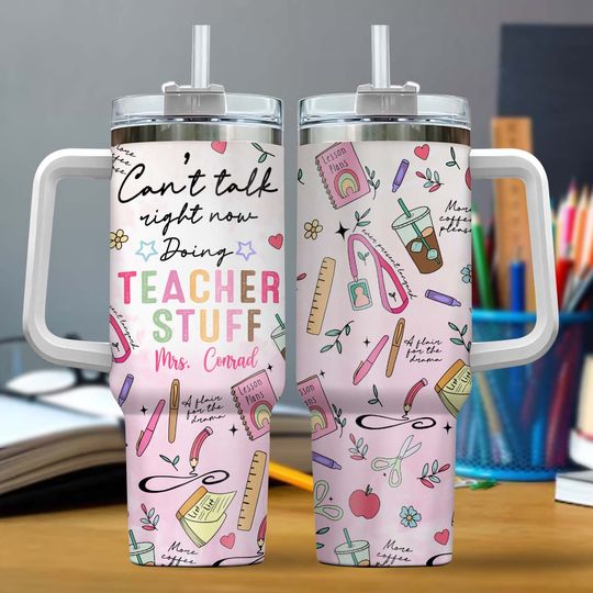 Discover Teacher Stuff - Personalized Teacher 40OZ Tumbler With Straw