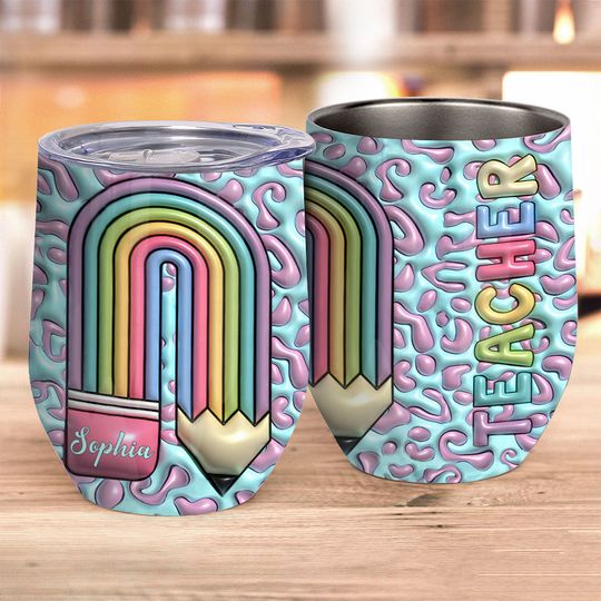 Discover Teacher Life - Personalized Teacher Wine Tumbler