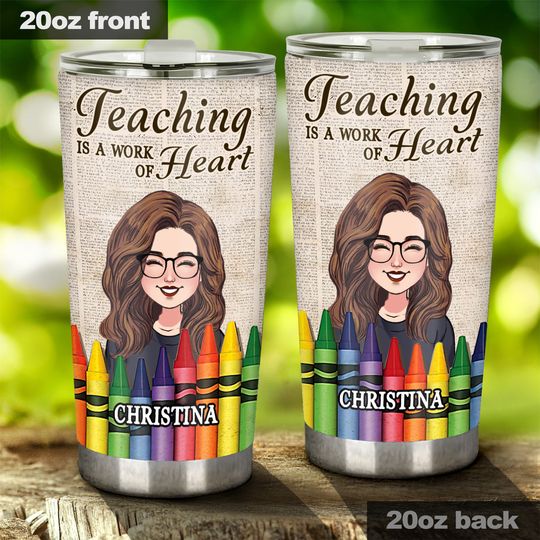 Discover Teaching is a work of heart - Personalized Teacher Tumbler