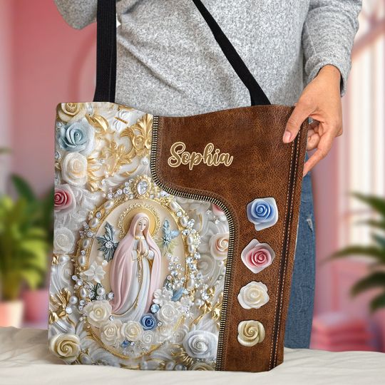 Discover Believer - Personalized Christian Leather Tote Bag