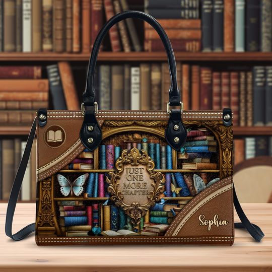 Discover Just One More Chapter - Personalized Book Leather Bag