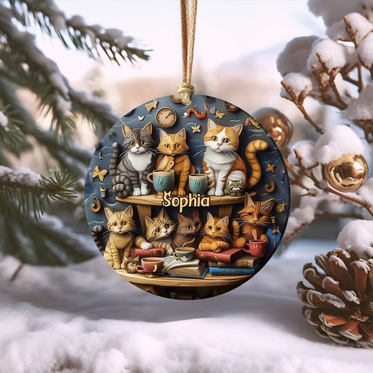 Discover Just Love Books & Cats - Personalized Book Acrylic Ornament