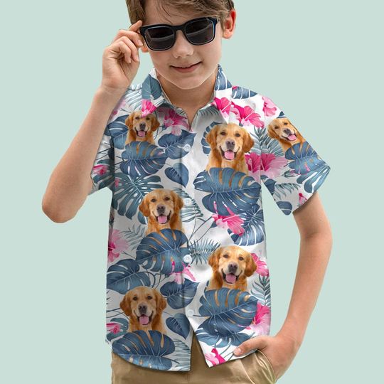 Discover Upload Photo Dog Son's Hawaiian Shirt