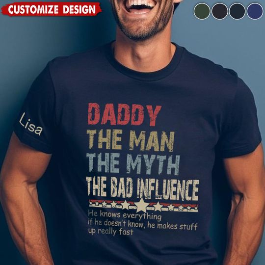 Discover Personalized Dad Papa Grandpa Shirt - Birthday Fathers Day Gift