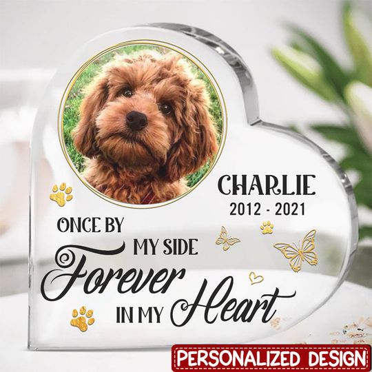 Discover Custom Photo Forever In My Heart - Memorial Personalized Custom Heart Shaped Acrylic Plaque - Sympathy Gift, Gift For Pet Owners, Pet Lovers