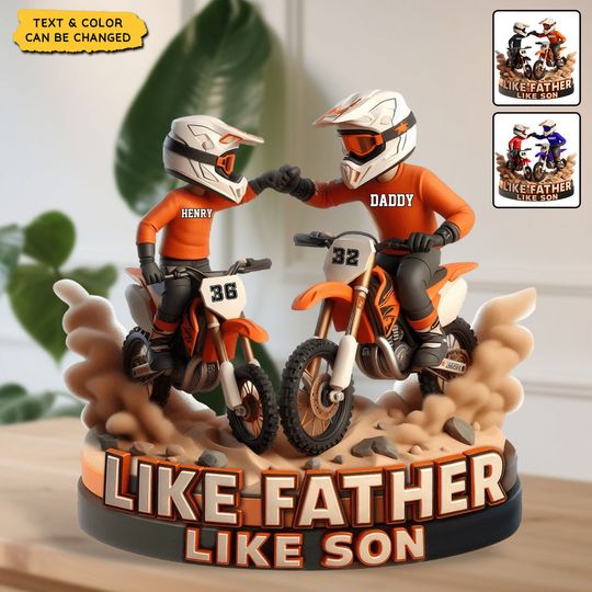 Discover Dirt Bike Dad And Kid - Personalized Acrylic Plaque, Father's Day Gift for Dad, Gift for Husband